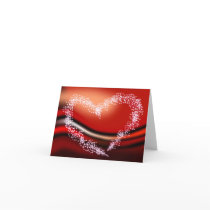 Corazón de la estrella en rojo tarjetas