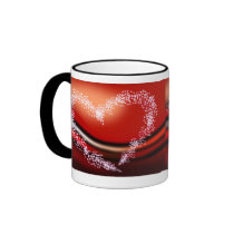 Corazón de la estrella en rojo tazas