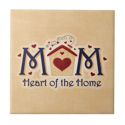 Corazón de la MAMÁ de la teja casera Trivet