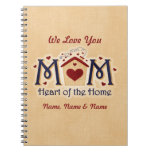 Corazón de la MAMÁ del cuaderno personalizado hoga