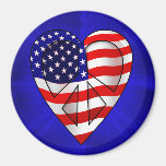 Corazón de la paz de los E.E.U.U. Iman De Nevera