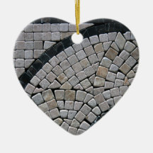 Corazón de la piedra 2 ornaments para arbol de navidad