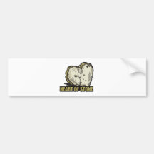 corazón de la piedra pegatina de parachoque