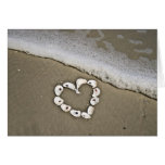 Corazón de la playa en Seashells Tarjetas