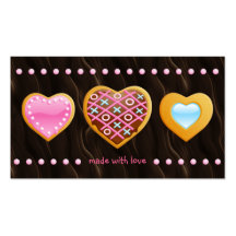 Corazón de las galletas de la tarjeta de visita de