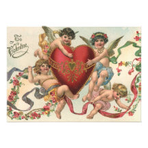 Corazón de los ángeles de los Cupids de la tarjeta Anuncios Personalizados