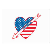 Corazón de los bolos del patriota tarjeta personal