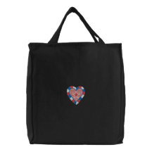Corazón de los E.E.U.U. Bolsa Bordada