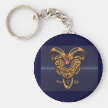 Corazón de oro llaveros personalizados