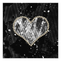 Corazón de plata de la perla fotografía  
