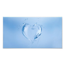 Corazón del agua azul arte fotografico