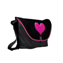 Corazón del amor de las rosas fuertes bolsa de mensajeria 