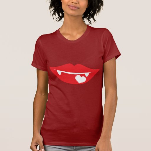 corazón del amor de los labios del vampiro camisetas