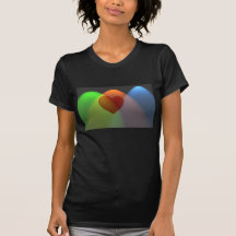 Corazón del arco iris camisetas