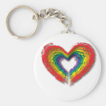 Corazón del arco iris llaveros personalizados