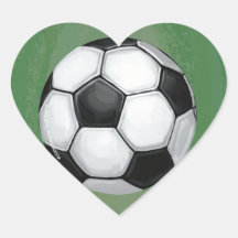 Corazón del arte del balón de fútbol calcomania de corazon personalizadas