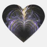 Corazón del arte del fractal del azul que echa en  calcomanías corazones