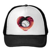 Corazón del béisbol gorras de camionero