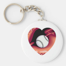 Corazón del béisbol llavero personalizado