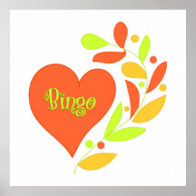 Corazón del bingo impresiones