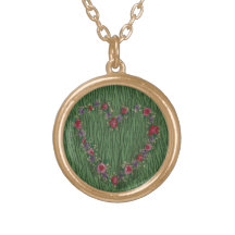 Corazón del bordado collares personalizados