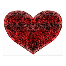 Corazón del brocado postal