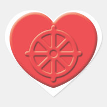 Corazón del Buddhism Calcomanía Corazón Personalizadas