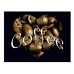 Corazón del café tarjeta postal
