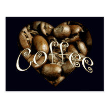 Corazón del café tarjeta postal