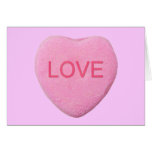 Corazón del caramelo del amor felicitaciones