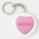 Corazón del caramelo del ángel llavero