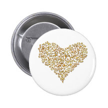 Corazón del cordón del oro pin