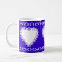 Corazón del cordón taza de café