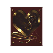 Corazón del dólar, estilo del café lona estirada galerías