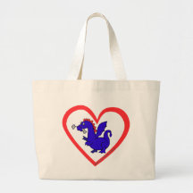Corazón del dragón bolsas lienzo