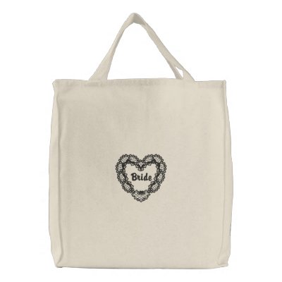 Corazón del ébano - novia bolsa de lienzo