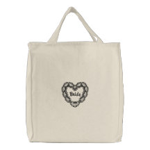 Corazón del ébano - novia bolsa de lienzo