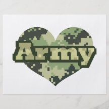 Corazón del ejército tarjeta publicitaria