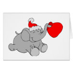 Corazón del elefante del navidad tarjeton