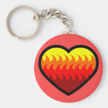 Corazón del elemento del fuego llavero personalizado