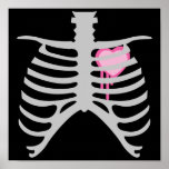 Corazón del goteo en Ribcage Poster