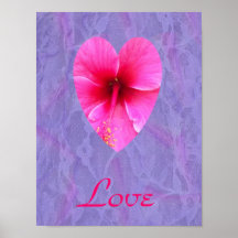 Corazón del hibisco poster
