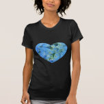 "Corazón del Hydrangea azul del mar" Camisetas