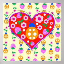 corazón del insecto de la señora posters