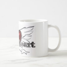 Corazón del metal taza