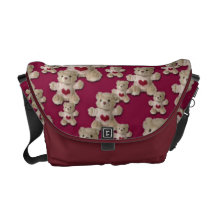 Corazón del oso de peluche bolsa de mensajeria 