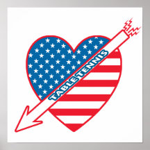 Corazón del patriota de los tenis de mesa poster