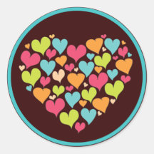 Corazón del pegatina del amor de los corazones en 