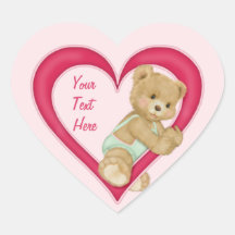 Corazón del peluche - área de texto del personaliz colcomanias corazon personalizadas