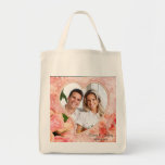 Corazón del pétalo color de rosa - personalizar bolsa